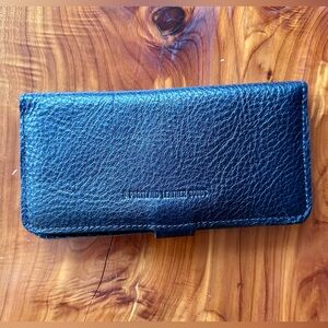 Portland Leather black long wallet